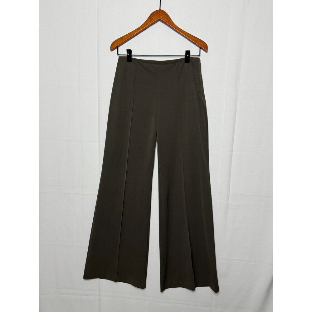 Vintage 90s C.C. Outlaw Olive Green Wide Leg Center Pleat Stretch Trouser Size 8